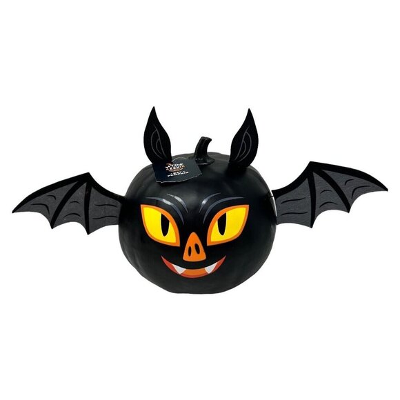 Halloween Bat Jack O Lantern Blow Mold Foam Hyde and EEK Black Wicked Spooky - Picture 1 of 10